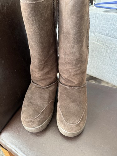 Ladies brown sheepskin - ladies, boots