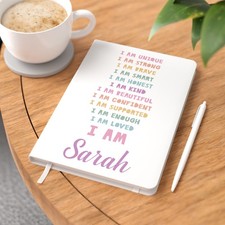 Personalised Christmas Gifts For Teenage Girls A5 White Notebook and Pen Set