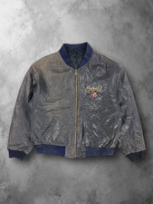 Black Vintage Chevignon Rodeo Trail Leather Bomber Jacket Men’s L