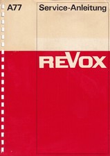 Service manual for Revox A 77