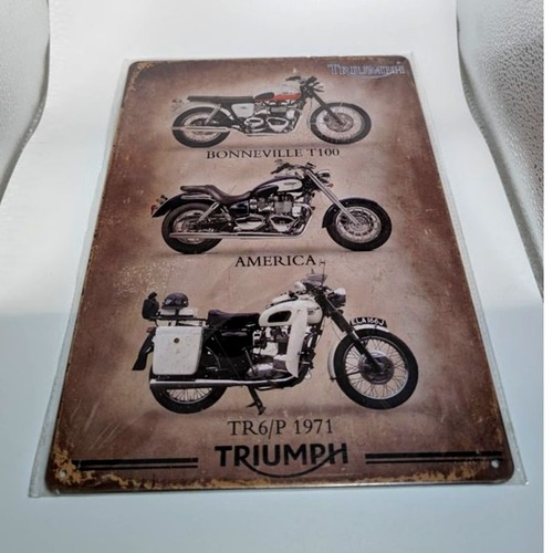 Tin sign triumph - tin, motorcycle