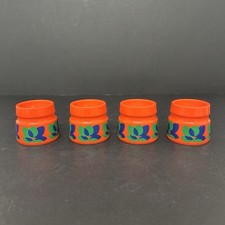 Vintage Floral Egg Cups Orange