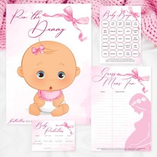 Baby Shower Game, Pink Bow