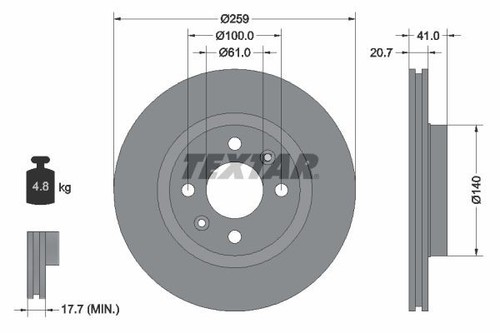 Textar 92292103 front brake - 2x,