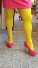 YELLOW Tights Matte Opaque Quality Italian SIZE 3 MEDIUM Lores 60D Dance