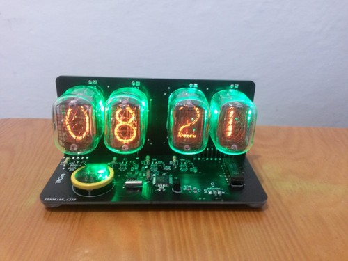 Nixie tube clock with - tube, green