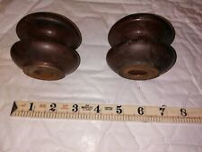 2 BROWN PORCELAIN / CERAMIC ELECTRICITY INSULATORS INDUSTRIAL  STEAMPUNK  2