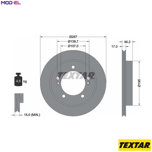 Brake disc 92076400 for - brake,