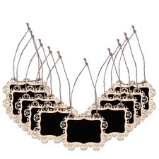 10 Pcs Mini Chalkboard Hanging Signs for Wedding Message Tags