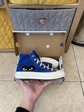 Converse Comme des Garcons PLAY CDG Chuck 70 Hi Blue Quartz Shoes BNIB Size 6uk
