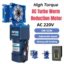 AC 220V 60W Two Stage Worm Gear Reducer Gearbox Motor Gearmotors 0.1RPM to 5RPM