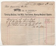 1886 M H COON THRESHING