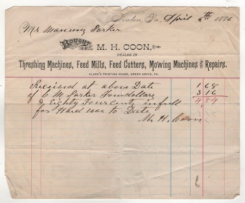 1886 coon threshing - m,