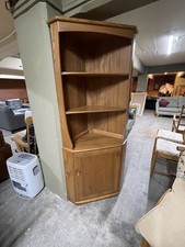 Ercol Windsor Corner Cabinet with Shelves and Cupboard