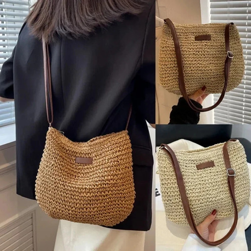 Womens straw crossbody bag - straw,
