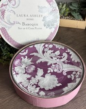 Laura Ashley 'Baroque' Set Of 4 Fine Bone China Cake Plates - Brand New In Box