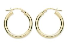 9CT GOLD 20mm PLAIN CREOLE