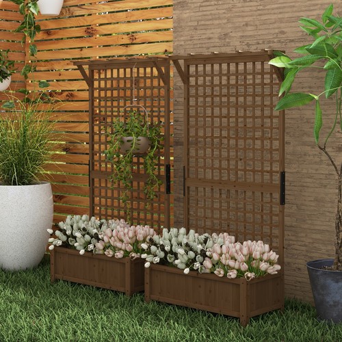 Pcs wooden trellis planter - 2,