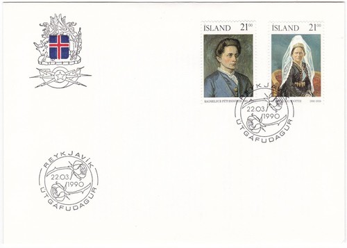 Iceland fdc 1990 ragnhildur - fdc, 1990,