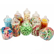 10 x Small Plastic Sweet Jars 2 Styles Candy Buffet Wedding / Party / Christmas