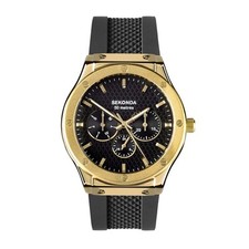 Sekonda Gents Titan 42mm Watch with Gold Case Black Strap Model 30233