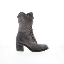A.S. 98 Jasper Womens Gray Leather Zipper Casual Dress Boots
