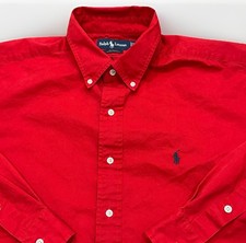 Vintage Polo Ralph Lauren Blake Button Down Shirt Brilliant Red Mens Sz XXL 2XL