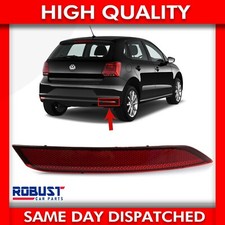 FOR VW POLO HATCBACK RIGHT REAR BUMPER REFLECTOR STOP LAMP RED LENS (2014-2017)