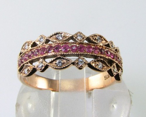 9ct rose gold ruby - 9k, diamond