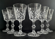 Set of 6 x Edinburgh Crystal "Lomond" Cut Pattern Wine Glasses Signed 138mm tall
