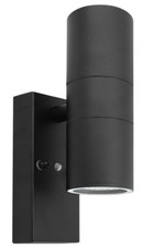 Dusk Till Dawn Sensor BLACK Outdoor Up Down Wall Light Stainless Steel  ZLC090B