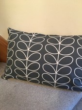 Orla Kiely Handmade Double sided  Linear Stem Grey Cushion Cover 18"x12" 
