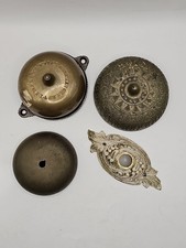 Antique TOC Brass Door Bell Parts Victorian Smooth & Taylors Domes Button Mount