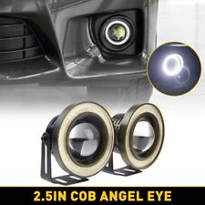 2Pcs Halo Angel Eyes Universal 2.5" Round Projector LED DRL White Fog Light Lamp