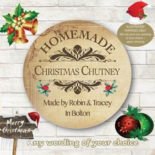 Christmas Chutney Jam LABELS  Homemade PERSONALISED STICKERS Christmas 1240