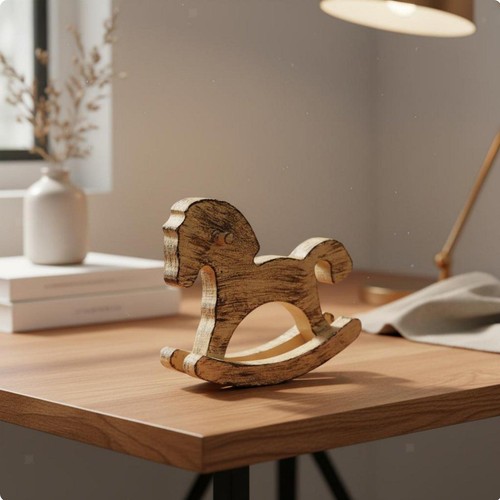 Wooden white rocking horse - wooden,