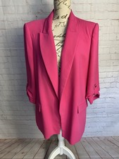 Zara Fuchsia Pink Open Blazer Jacket Women’s Size XL (14-16)