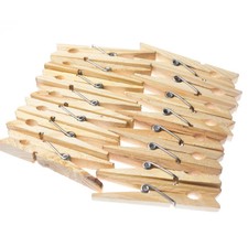 Wooden Clothes Pegs Clips Pine Washing Line Airer Dry Line Wood Peg Gardens