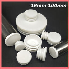 Round Plastic Blanking End Caps Pipe Tube Inserts Plugs Bungs Ø16mm-Ø100mm White