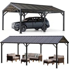 10' x 20' Carport Outdoor Heavy Duty Metal Galvanized Car Shelter Garage Gazebo.