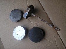 Triumph BSA Norton ? RUSTY oil tank caps x4 52.5mm dia JOB LOT USED AS FOUND