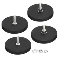 4 Pcs 1.7" Dia Rubber Coated