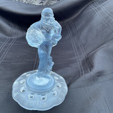 Beautiful WALTHER & SOHNE Glass Lady Figure 1930s Art Deco Flower Display