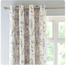 Wisteria Mauve Floral Eyelet Caravan Curtains 46 x 54” Fully Lined Window Drape