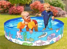 Childrens Kids Paddling Pool Rigid Swimming Garden Play Fill N Fun Pool 48-60"