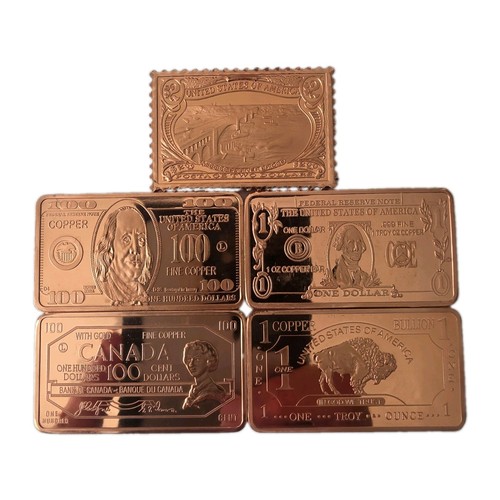 Copper bars 1oz 999 - 0.999, set