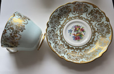 Vintage Paragon bone China single tea cup with saucer, double warrant. Gold.