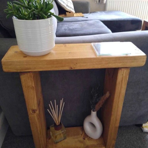 Solid wood end table - end, handmade