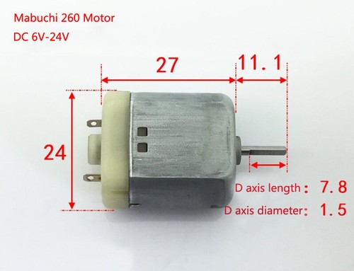 Mabuchi 260 motor shaft - shaft, flat