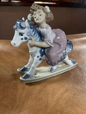 Lladro "Faithful Steed" Girl Rocking Horse Porcelain Figurine 5769 Gift